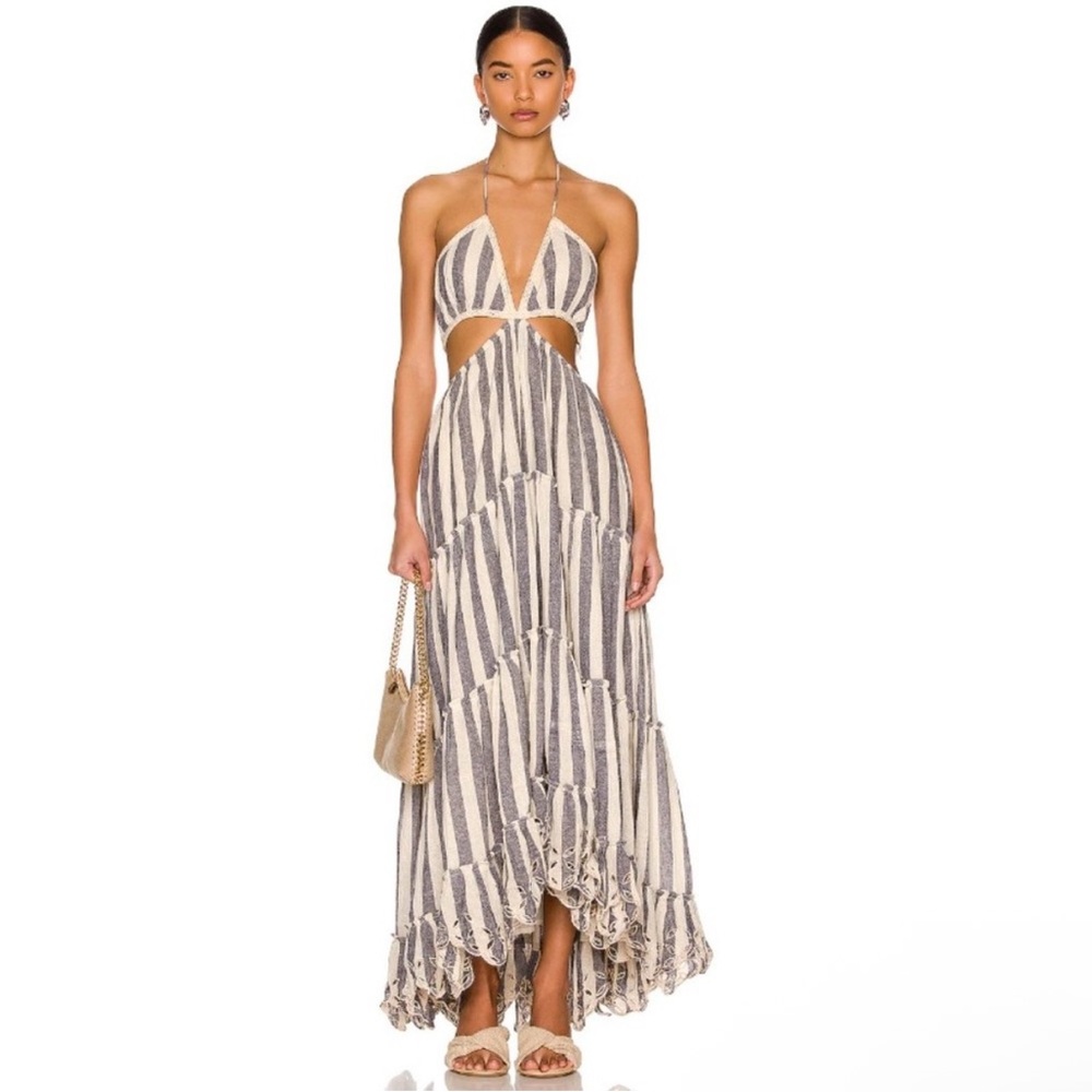 Rococo Sand Backless Striped Dress